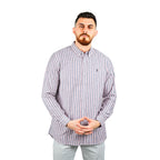 Giordano Men's Cotton Oxford Full Opening Long Sleeve Slim Fit Shirt-Multicolor