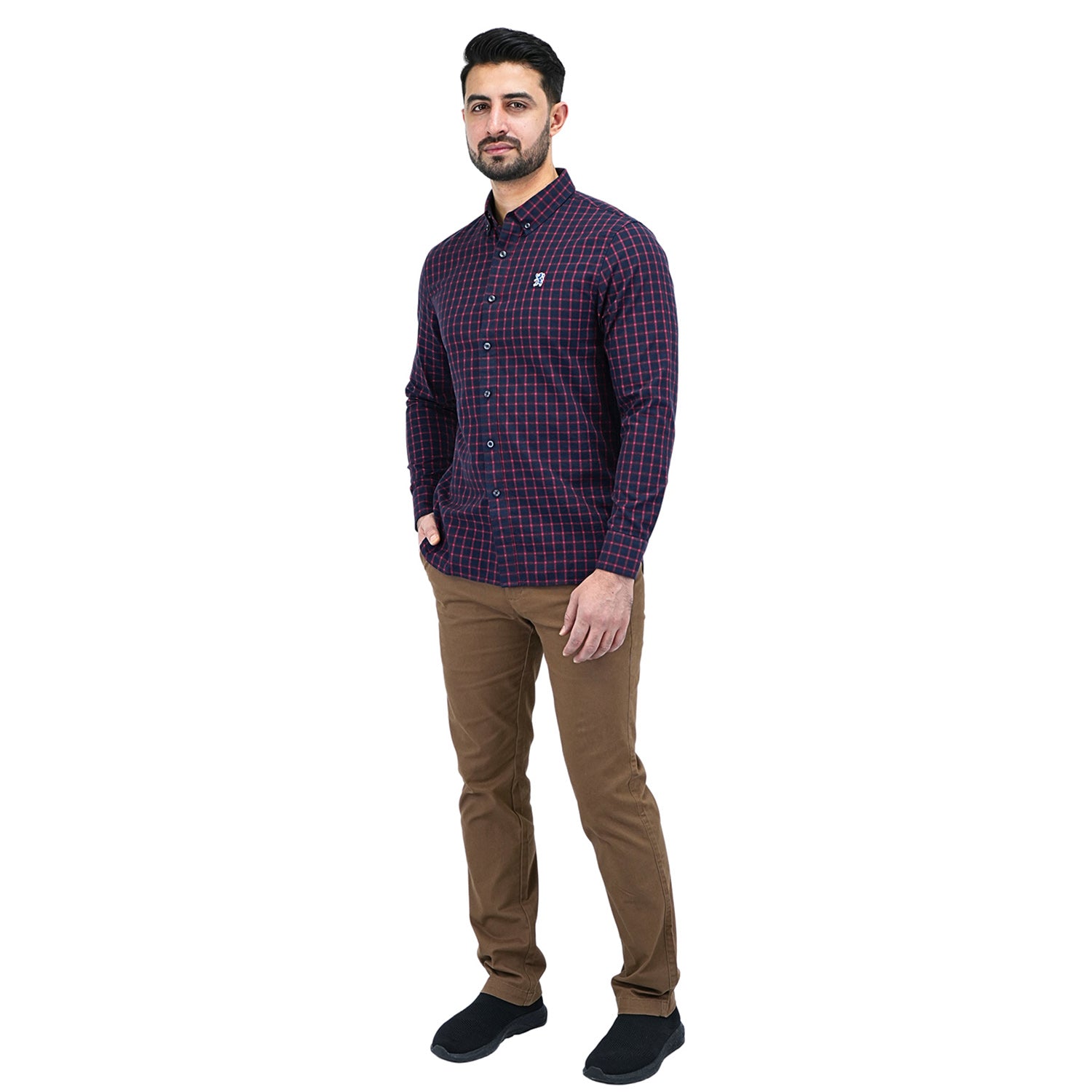 Men's Cotton Oxford Full Opening Long Sleeve Slim Fit Shirt