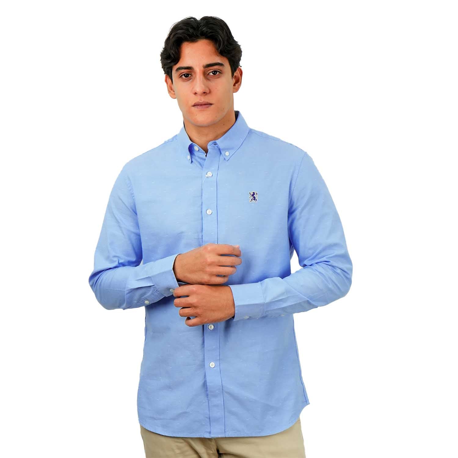 Men's Cotton Oxford Full Opening Long Sleeve Slim Fit Shirt