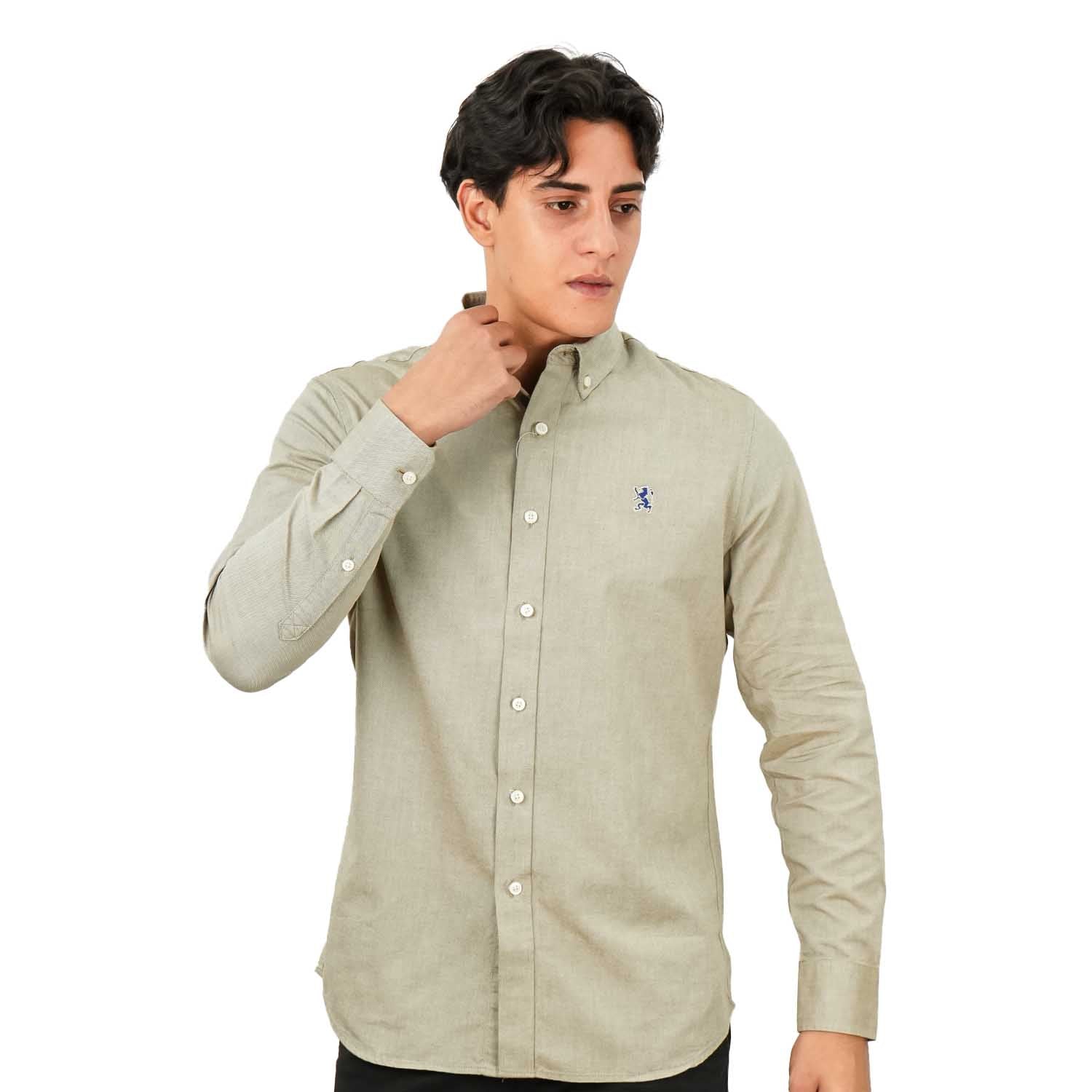 Men's Cotton Oxford Full Opening Long Sleeve Slim Fit Shirt