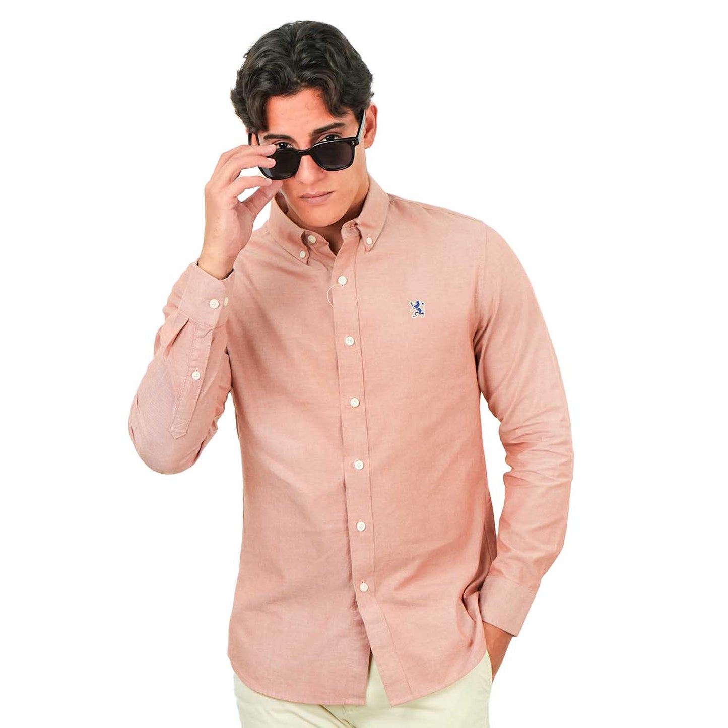 Men's Cotton Oxford Full Opening Long Sleeve Slim Fit Shirt