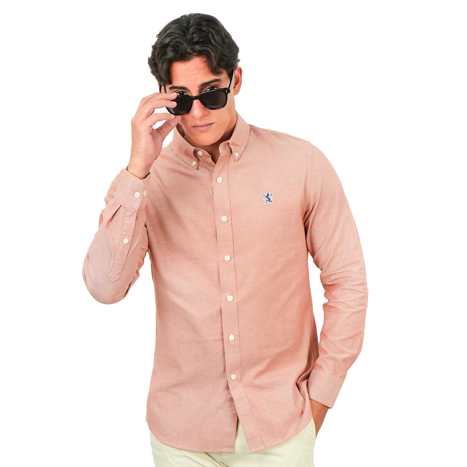 Men's Cotton Oxford Full Opening Long Sleeve Slim Fit Shirt