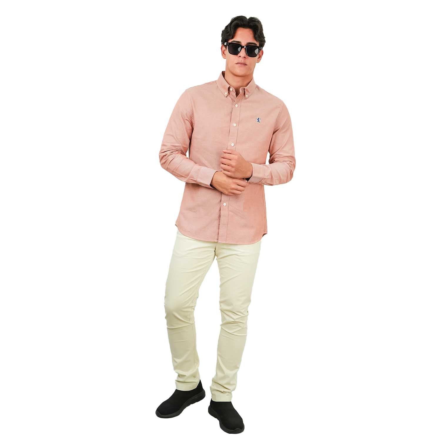 Men's Cotton Oxford Full Opening Long Sleeve Slim Fit Shirt