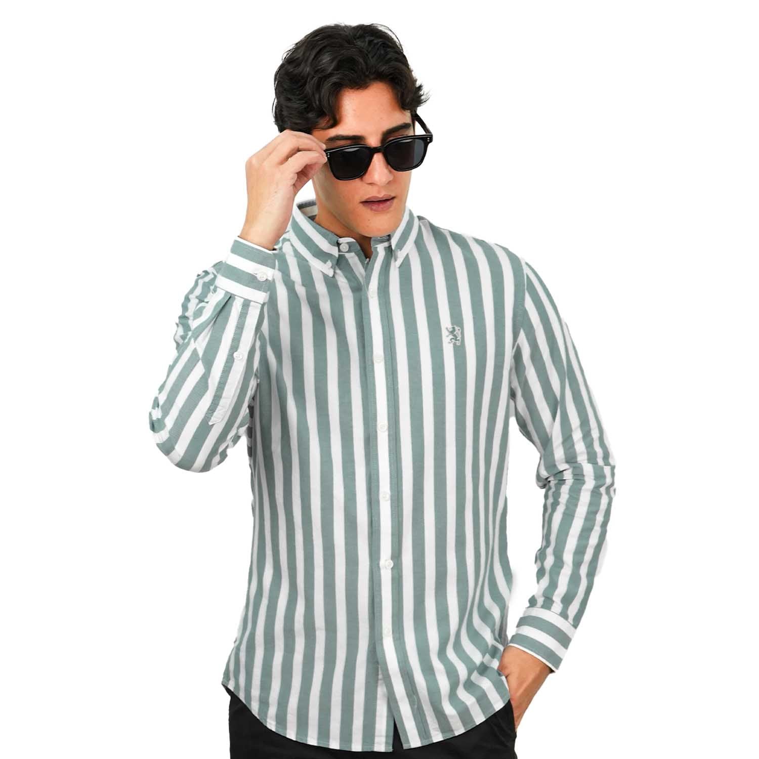 Men's Cotton Oxford Full Opening Long Sleeve Slim Fit Shirt