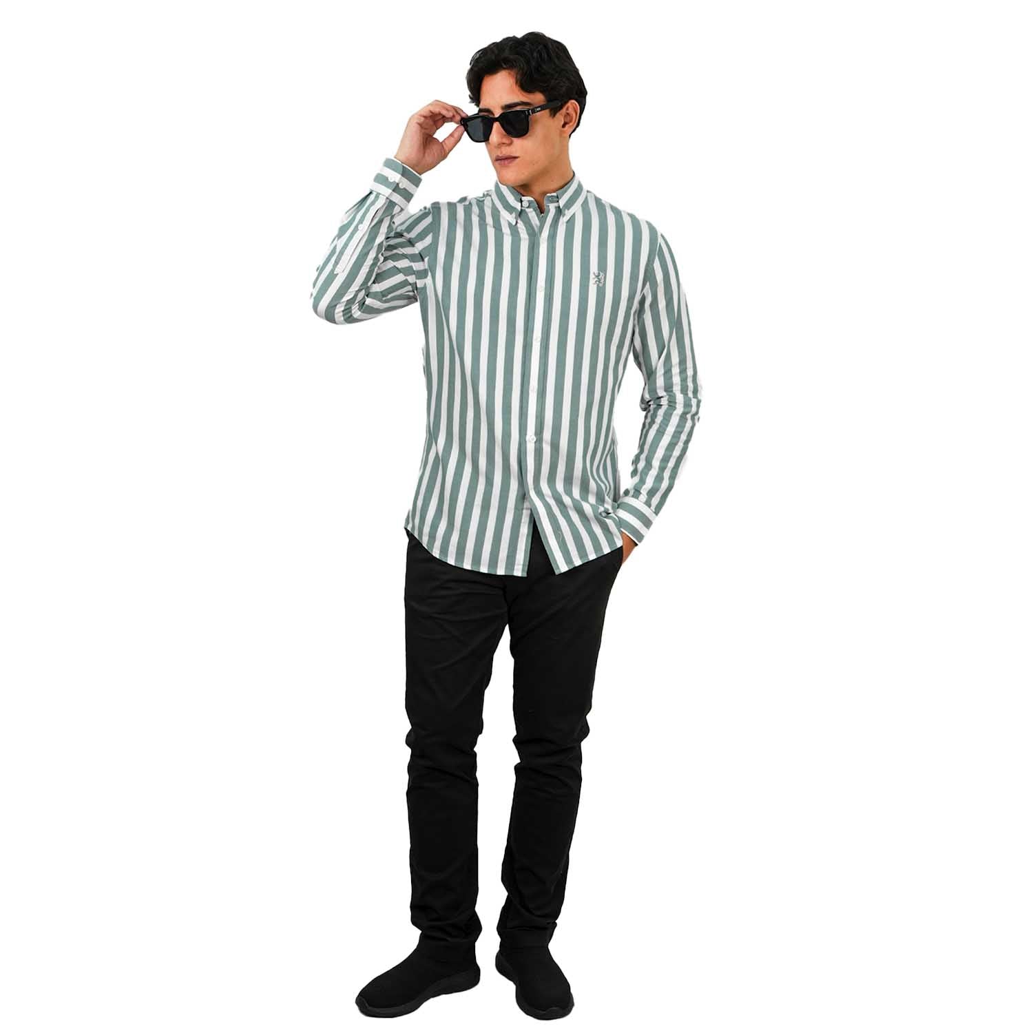 Men's Cotton Oxford Full Opening Long Sleeve Slim Fit Shirt