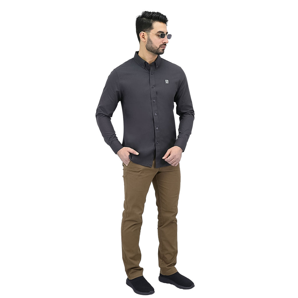 Men's Cotton Oxford Full Opening Long Sleeve Slim Fit Shirt