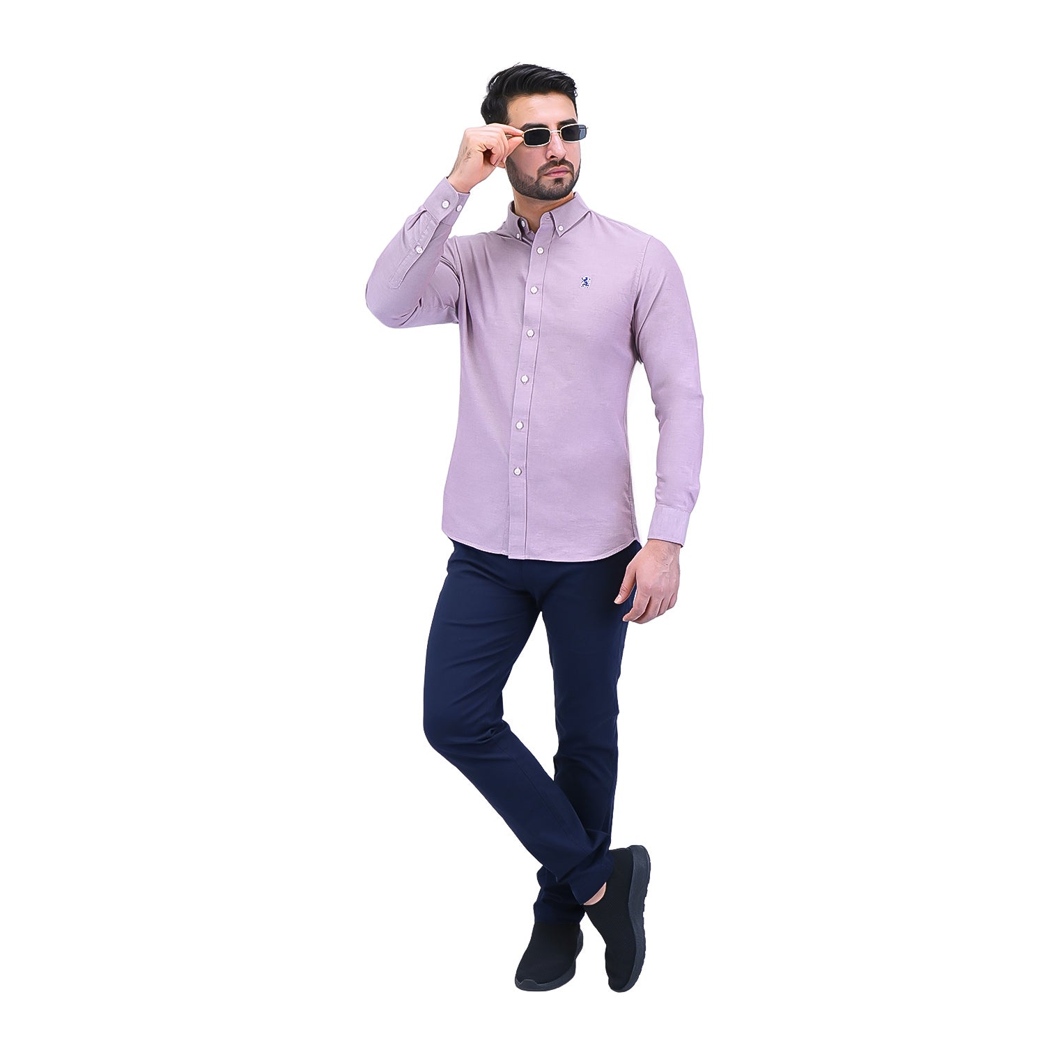 Men's Cotton Oxford Full Opening Long Sleeve Slim Fit Shirt