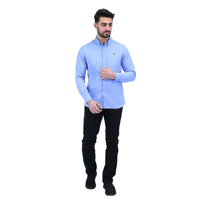 Men's Cotton Oxford Full Opening Long Sleeve Slim Fit Shirt