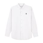 Giordano Men's Cotton Oxford Full Opening Long Sleeve Slim Fit Shirt-White