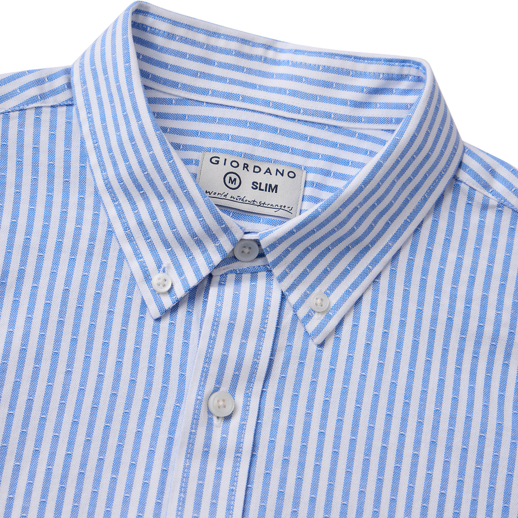 Men's Cotton Oxford Full Opening Long Sleeve Slim Fit Shirt