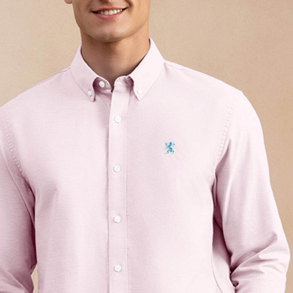 Men's Shirt With Small Lion Embroidery