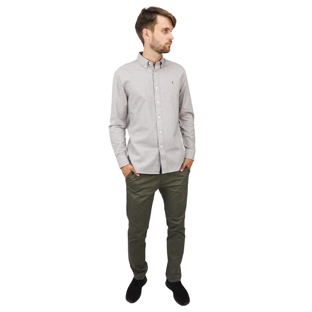 Men's Shirt With Small Lion Embroidery