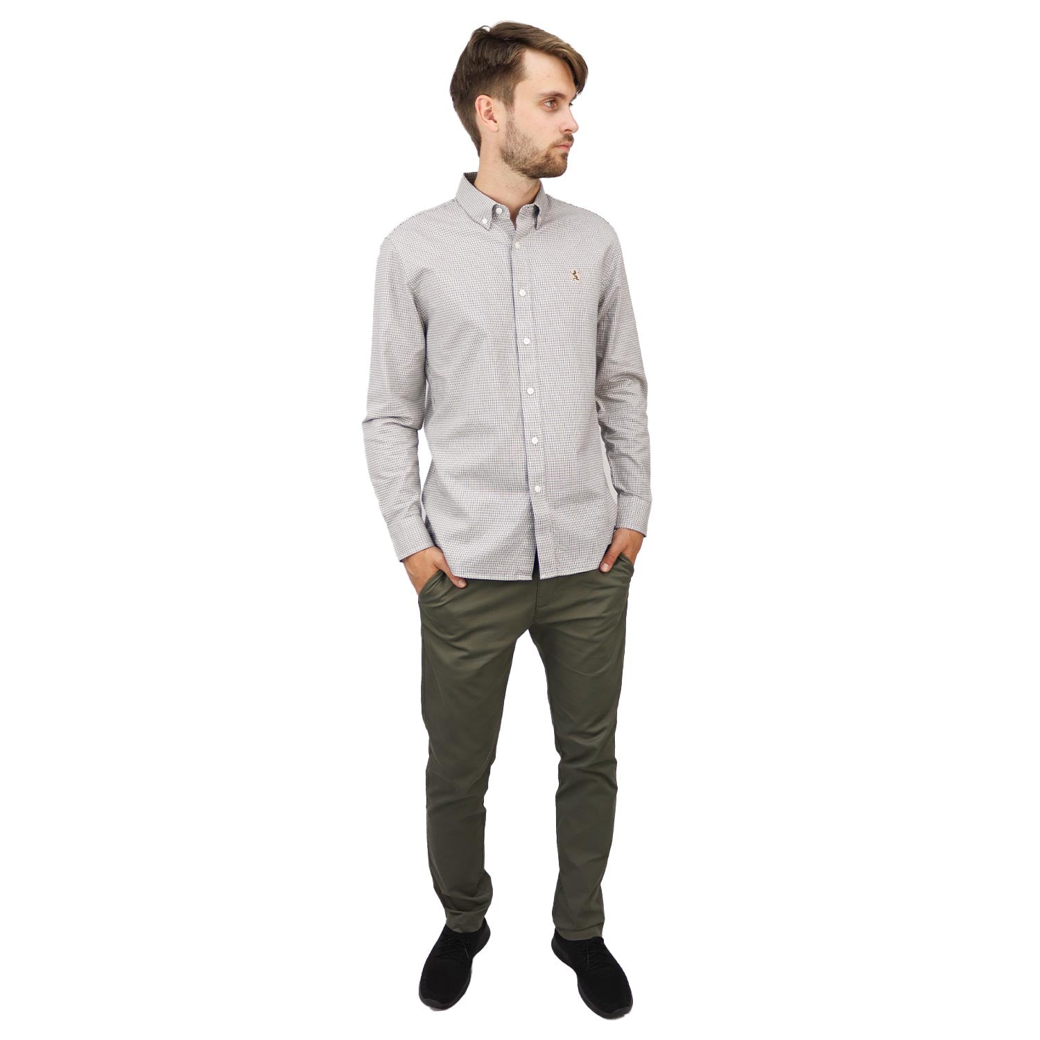 Men's Shirt With Small Lion Embroidery