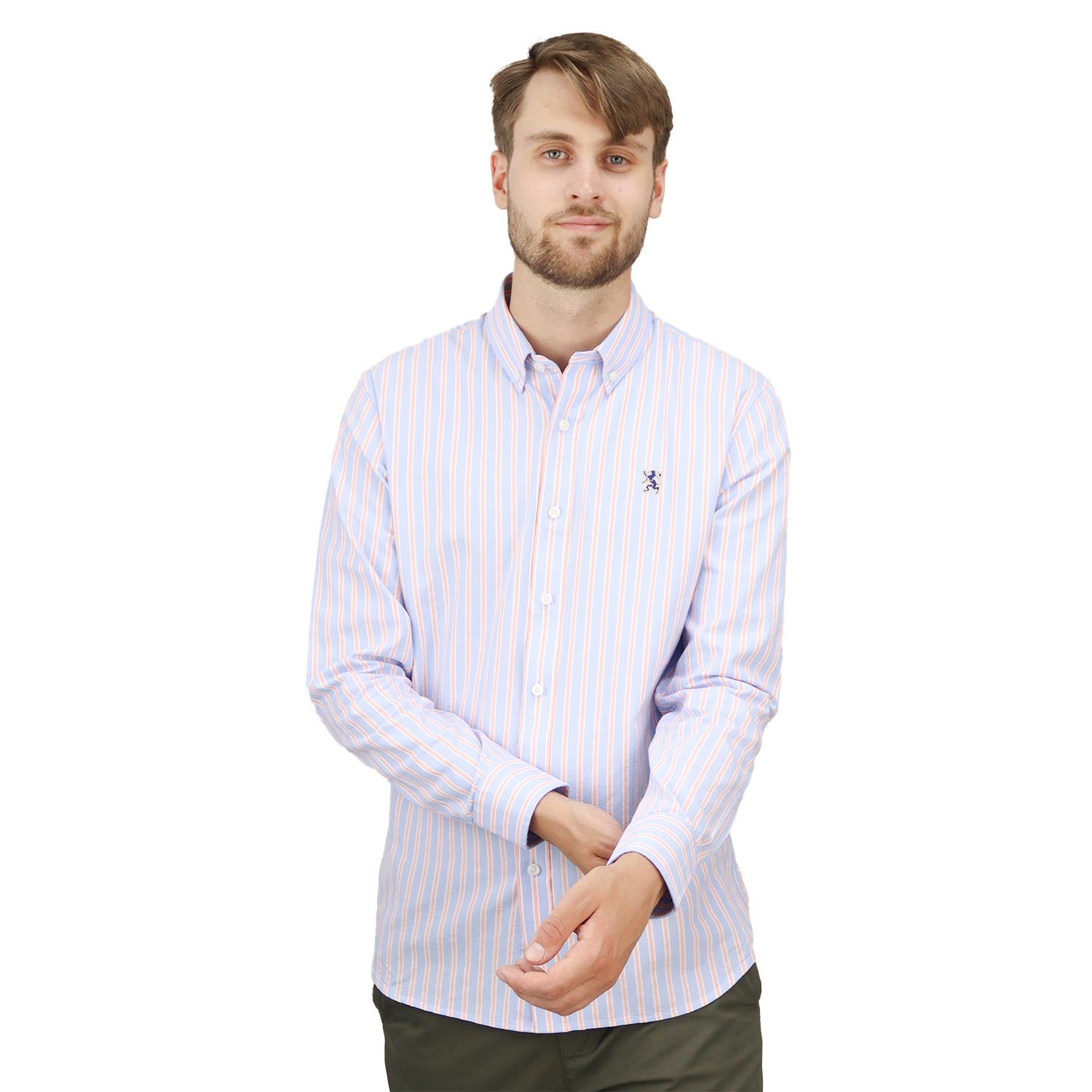 Men's Shirt With Small Lion Embroidery