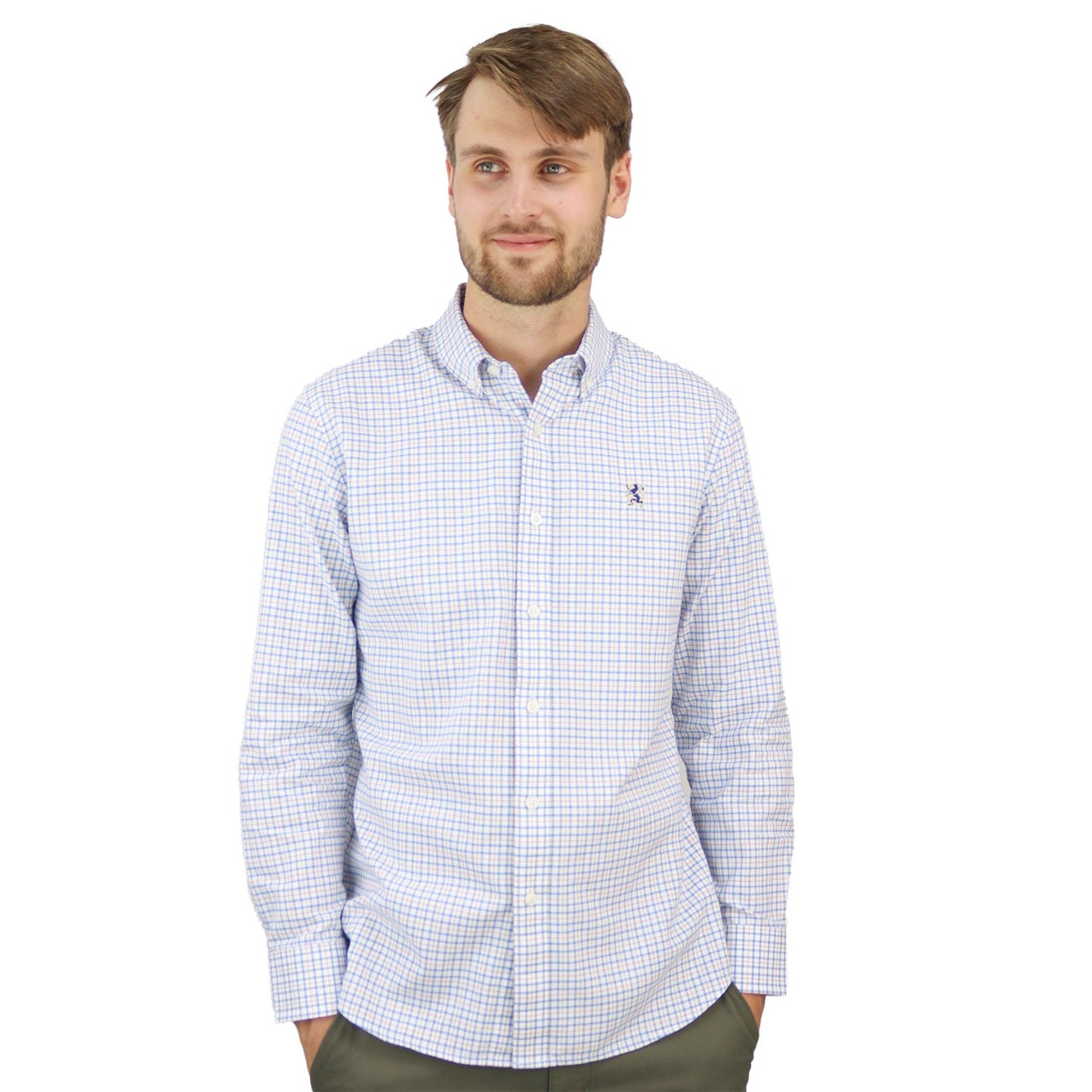Men's Shirt With Small Lion Embroidery