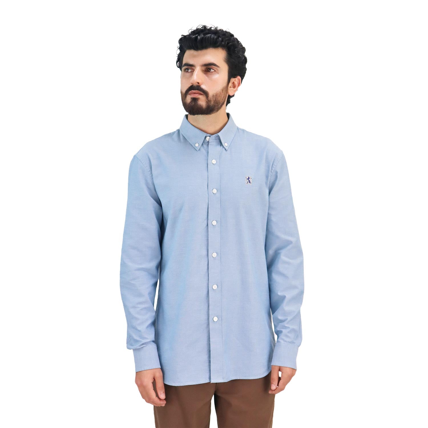 Men's Shirt With Small Lion Embroidery