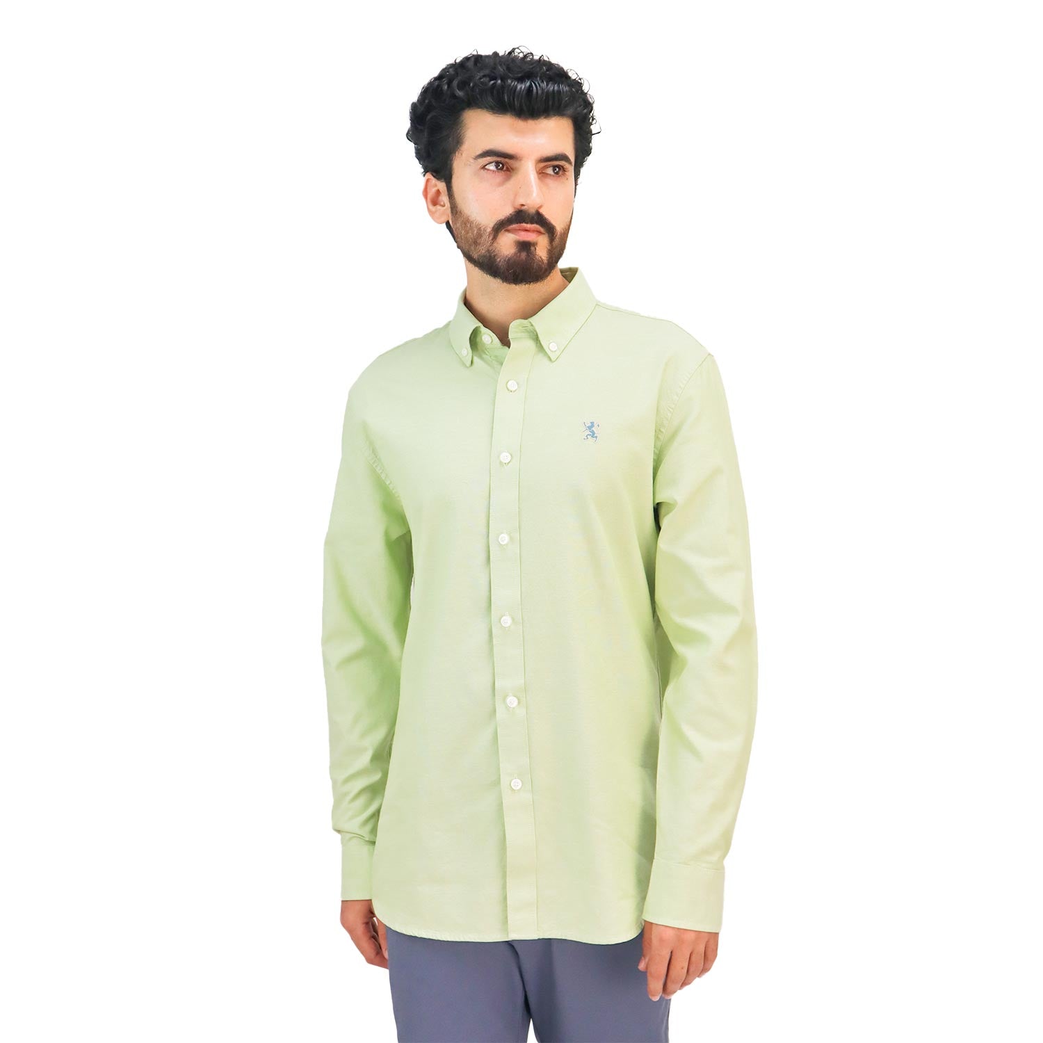 Men's Shirt With Small Lion Embroidery