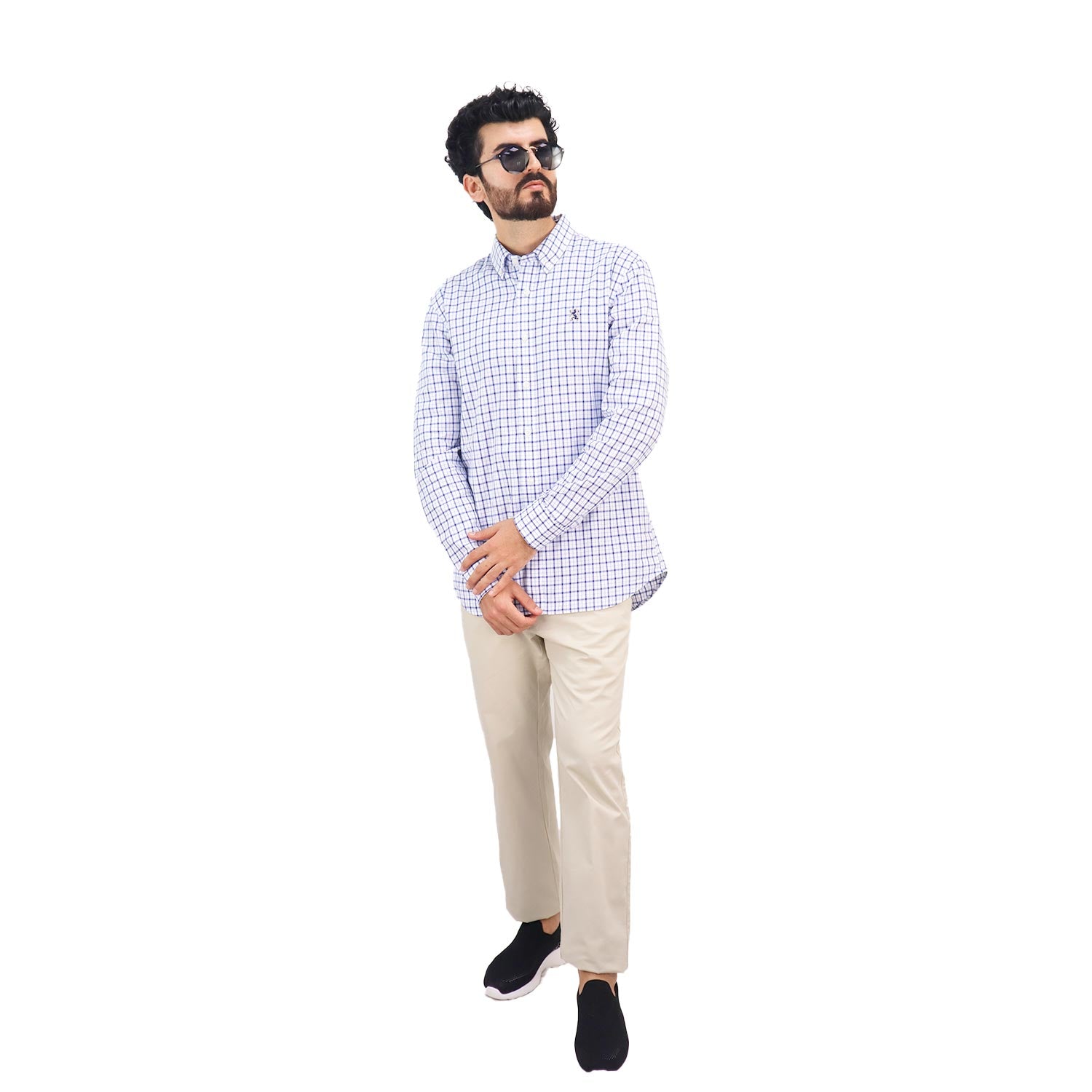 Men's Shirt With Small Lion Embroidery