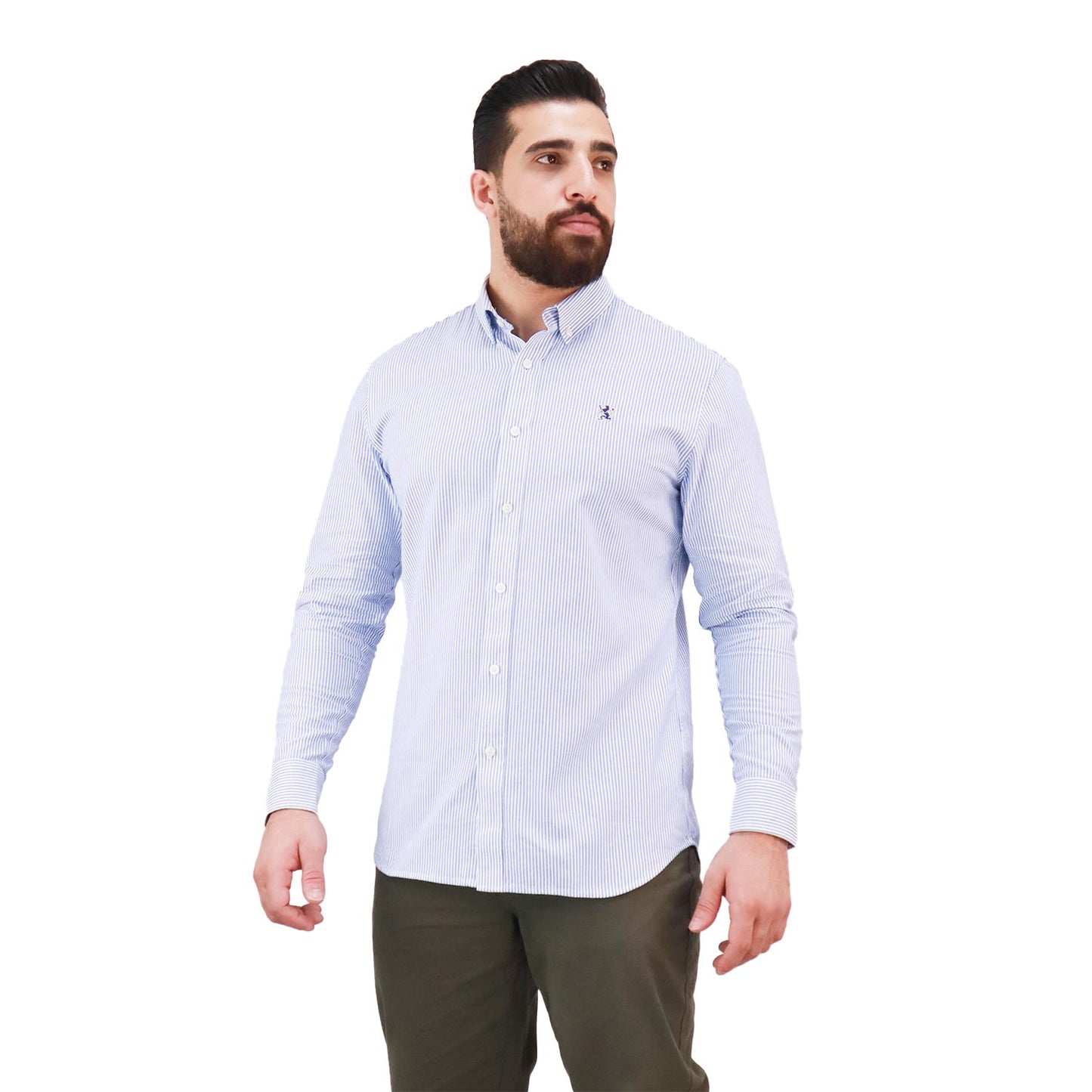 Men's Shirt With Small Lion Embroidery