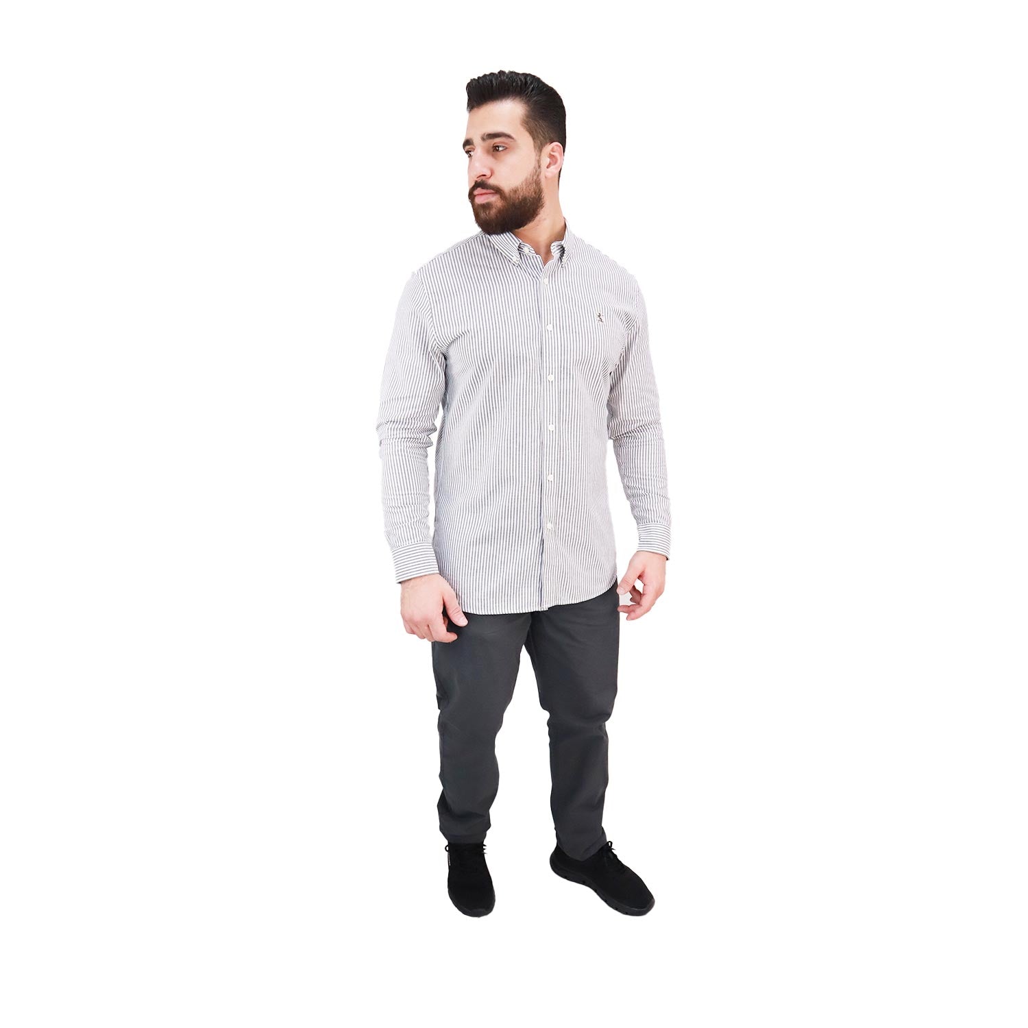 Men's Shirt With Small Lion Embroidery