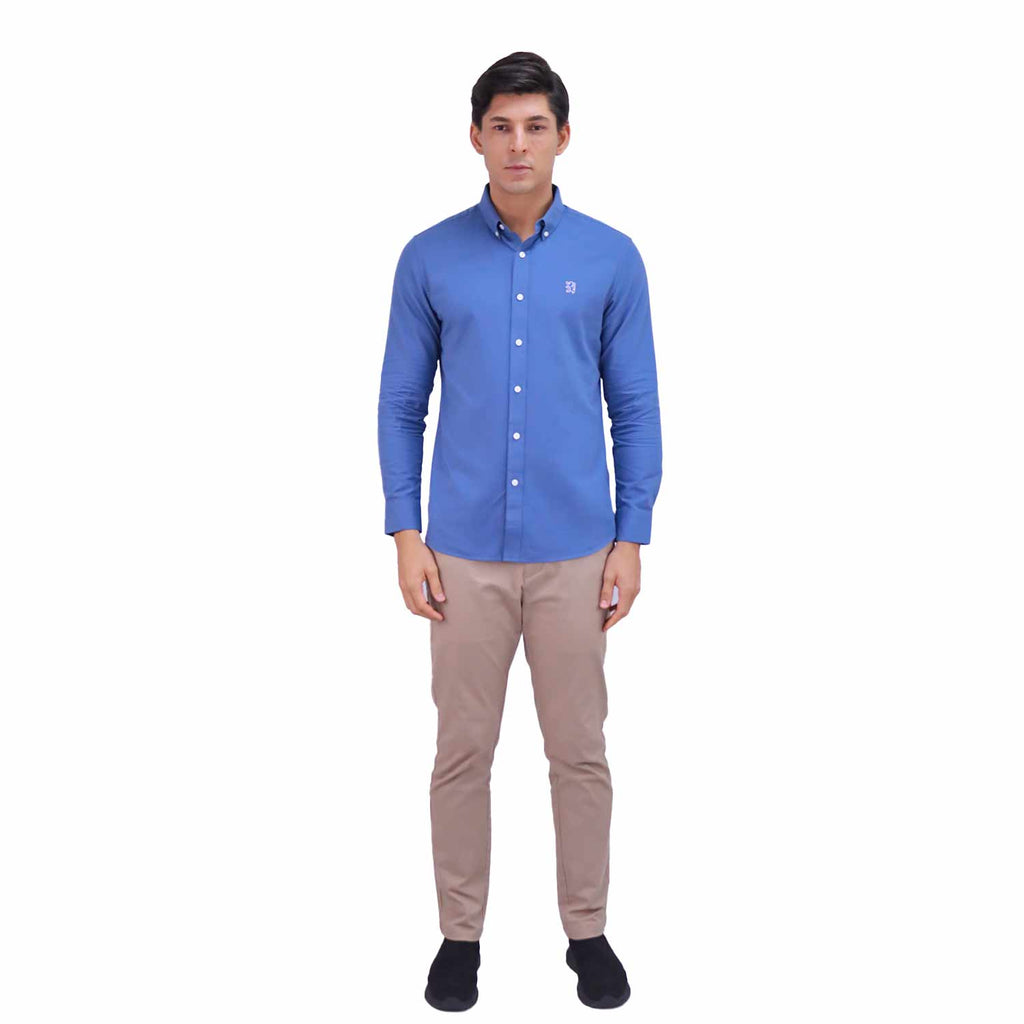 Men's Shirt With Small Lion Embroidery