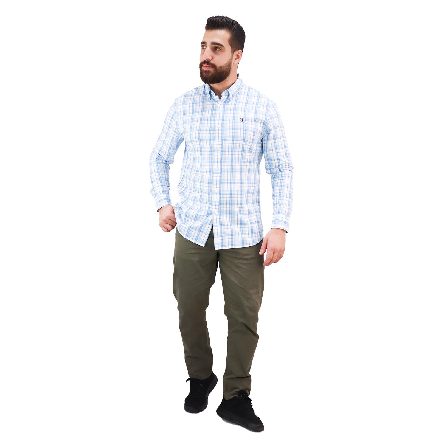 Men's Shirt With Small Lion Embroidery