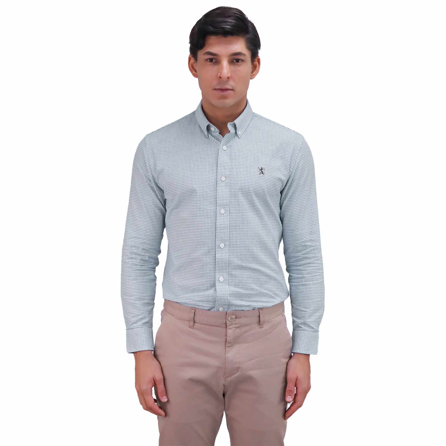 Men's Shirt With Small Lion Embroidery