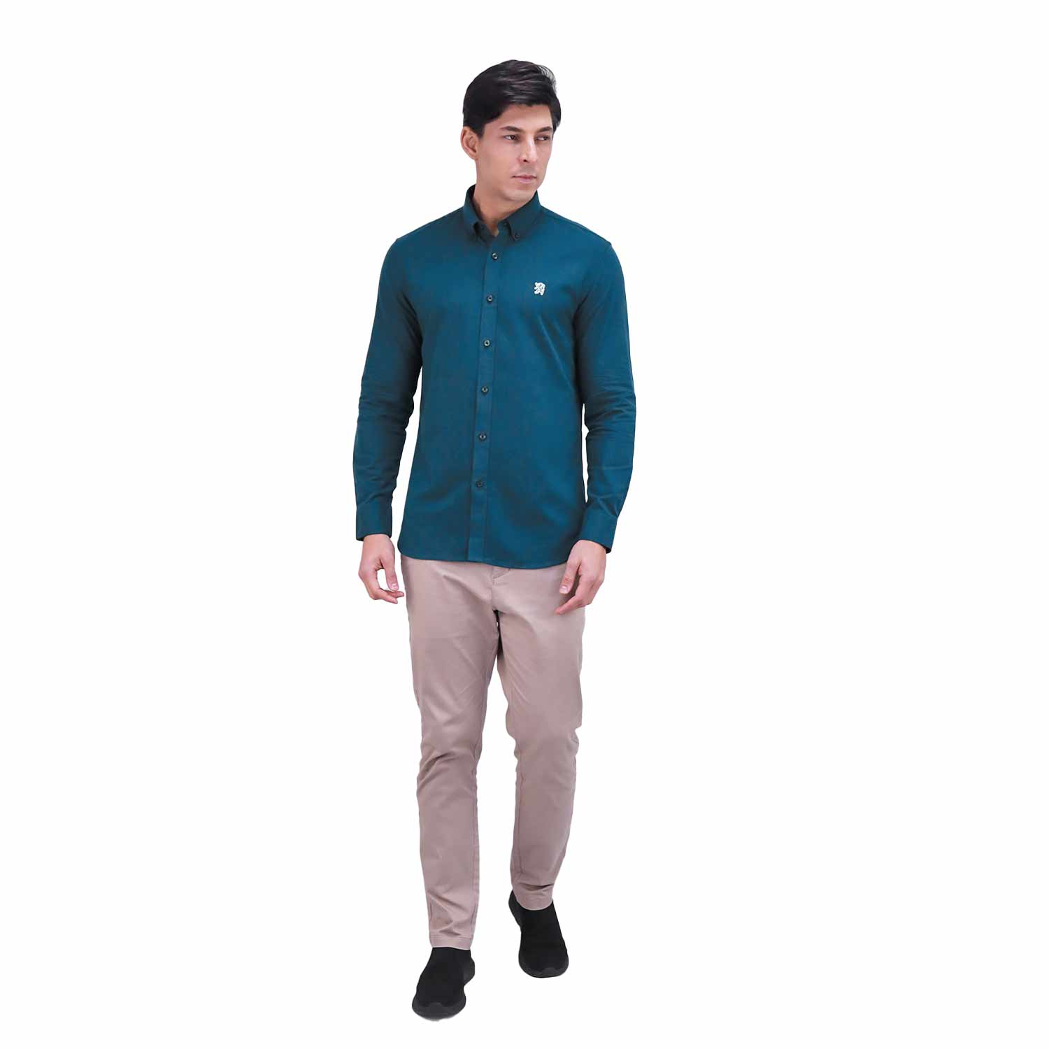 Men's Shirt With Small Lion Embroidery
