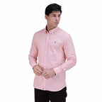 Giordano Men's Shirt With Small Lion Embroidery-Pink