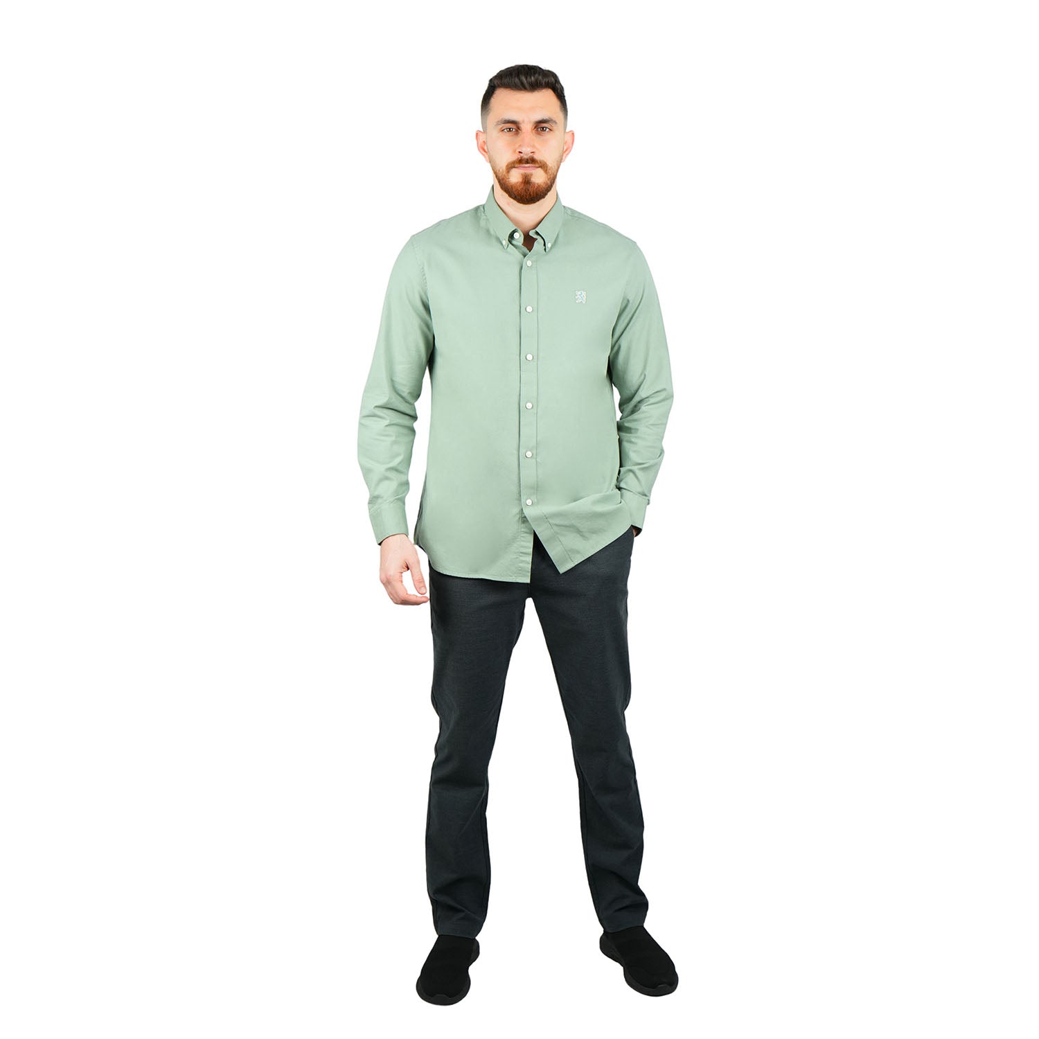 Men's Shirt With Small Lion Embroidery