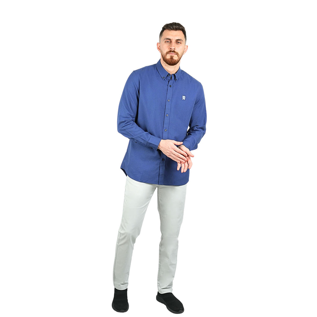 Men's Shirt With Small Lion Embroidery