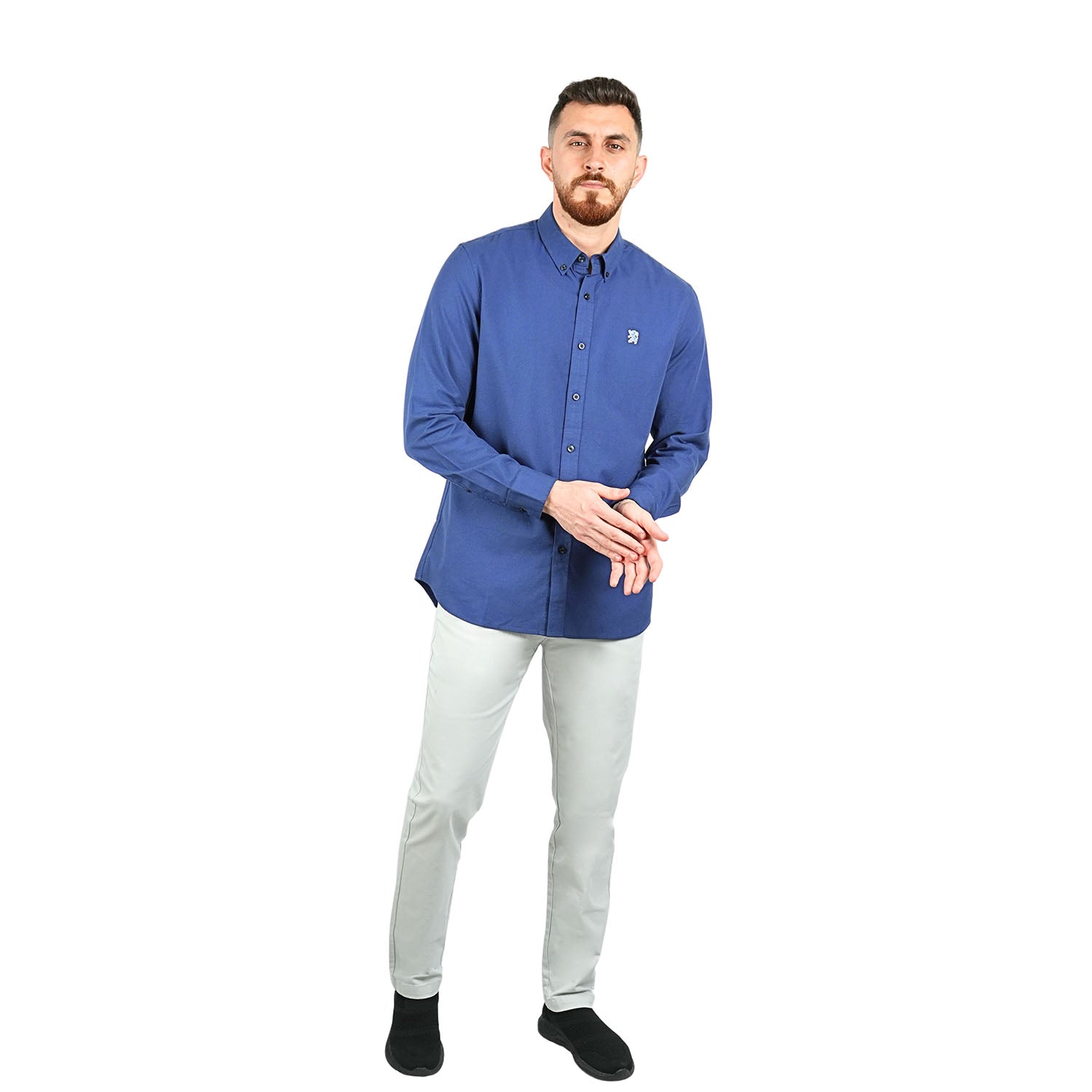 Men's Shirt With Small Lion Embroidery