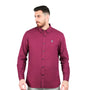 Giordano Men's Shirt With Small Lion Embroidery-Red
