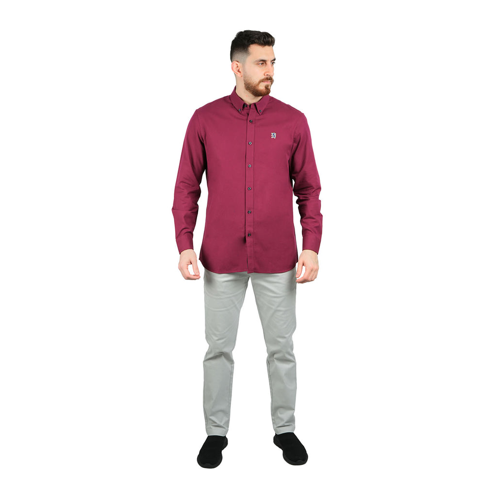 Men's Shirt With Small Lion Embroidery