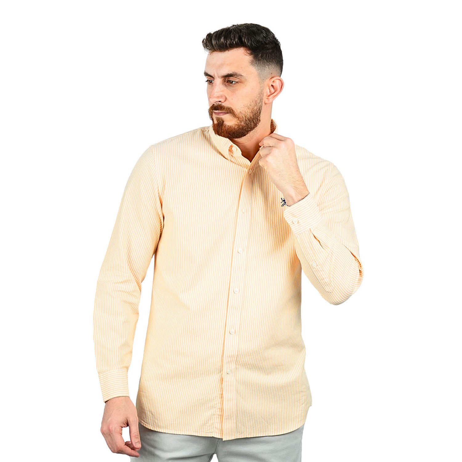 Giordano Men's Shirt With Small Lion Embroidery-Multicolor