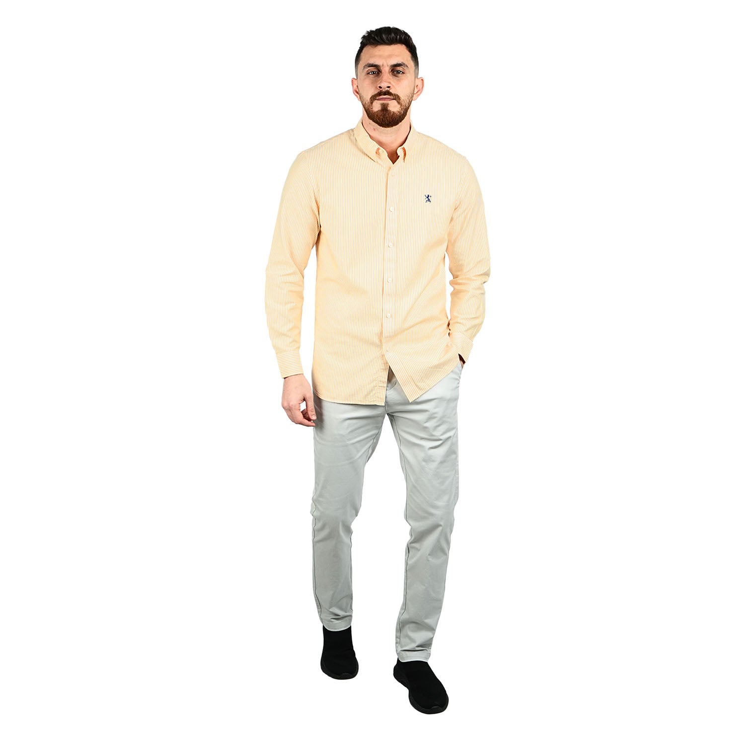 Men's Shirt With Small Lion Embroidery