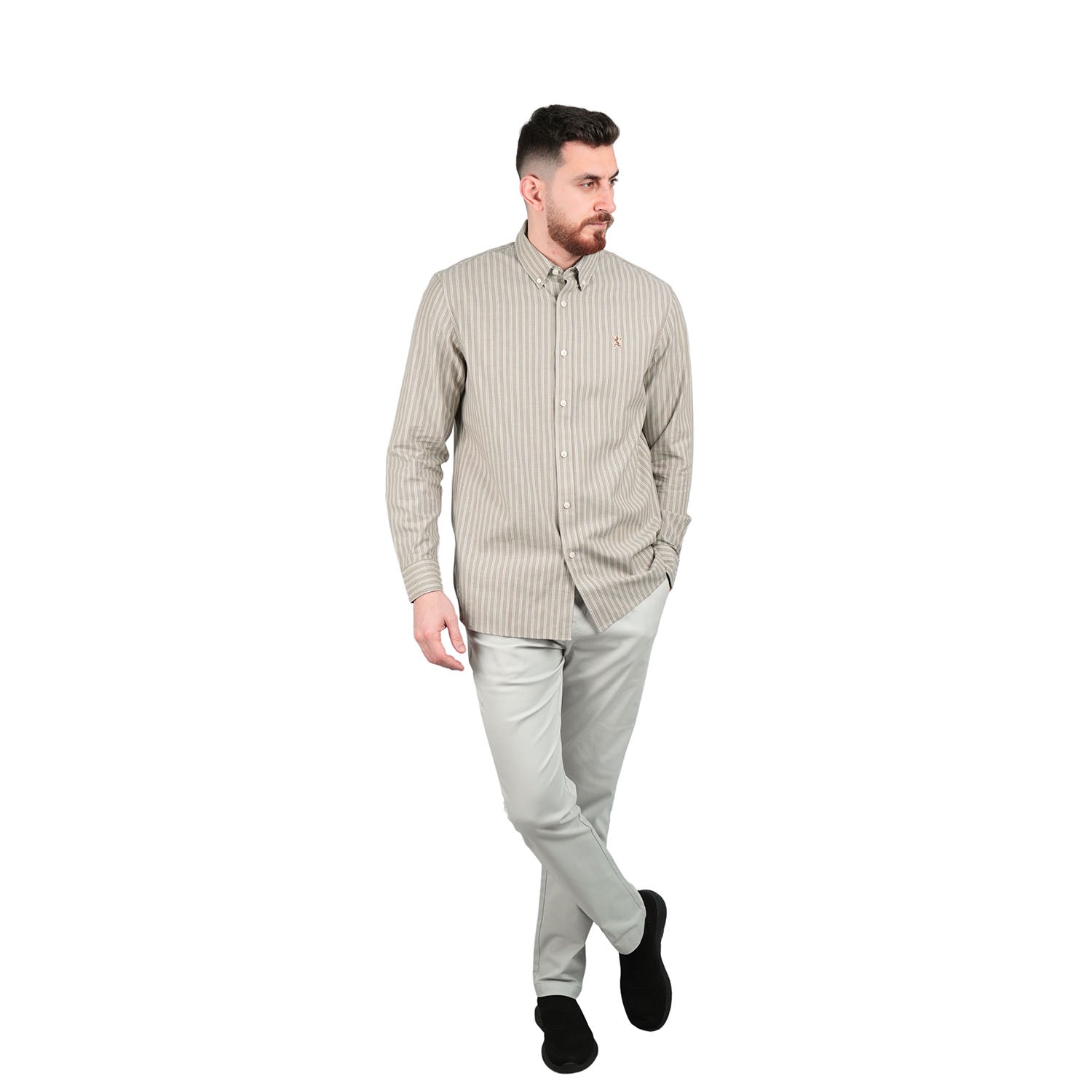 Men's Shirt With Small Lion Embroidery