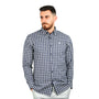 Giordano Men's Shirt with Small Lion Embroidery-Navy x Whi