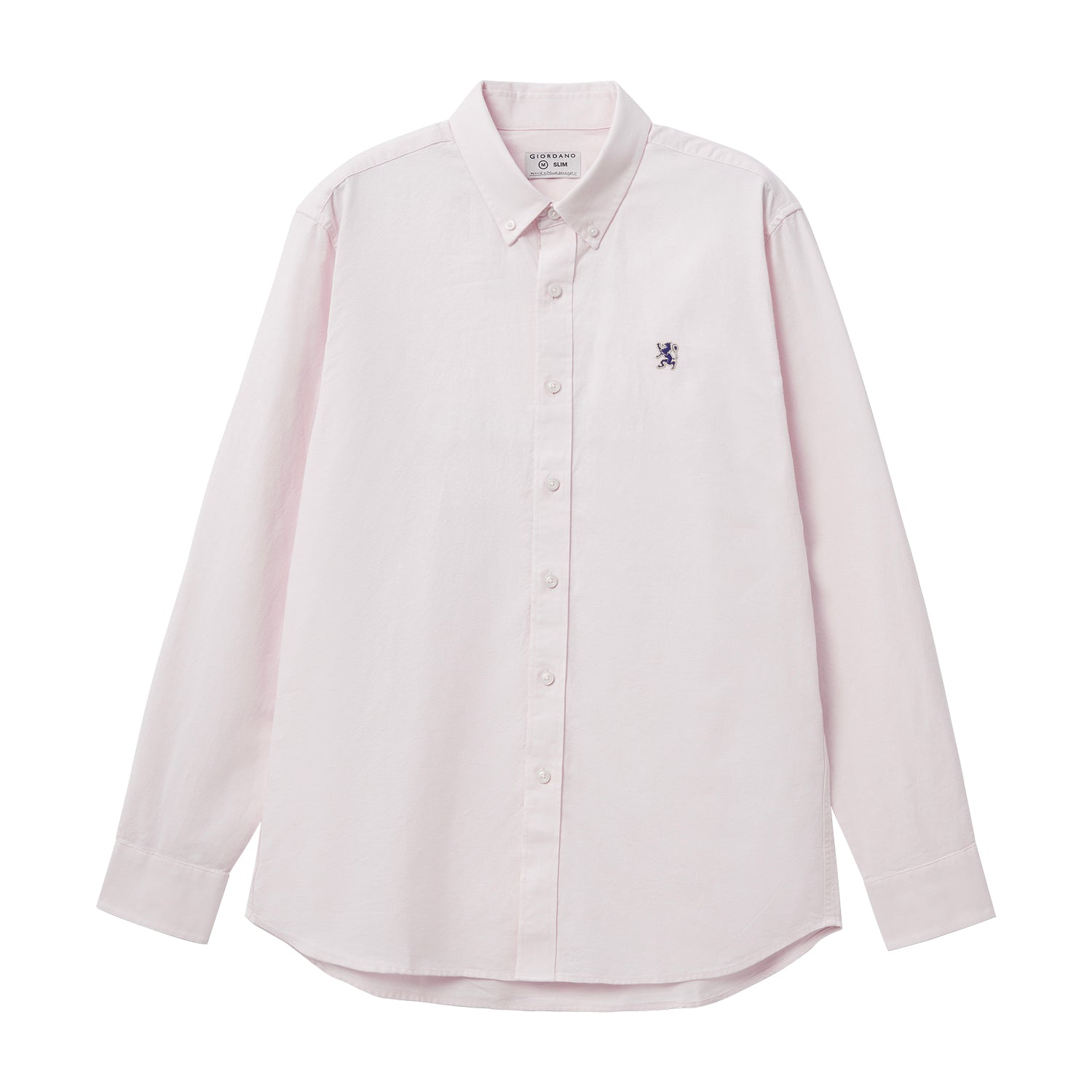 Giordano Men's Shirt With Small Lion Embroidery-White