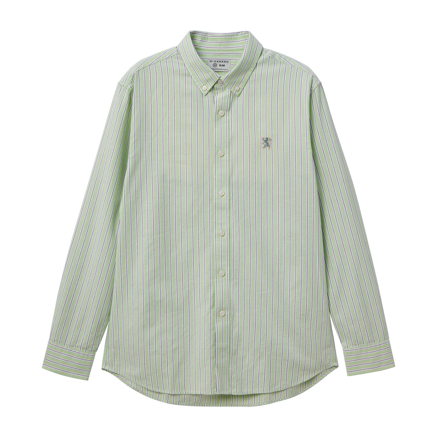 Giordano Men's Shirt With Small Lion Embroidery-Multicolor