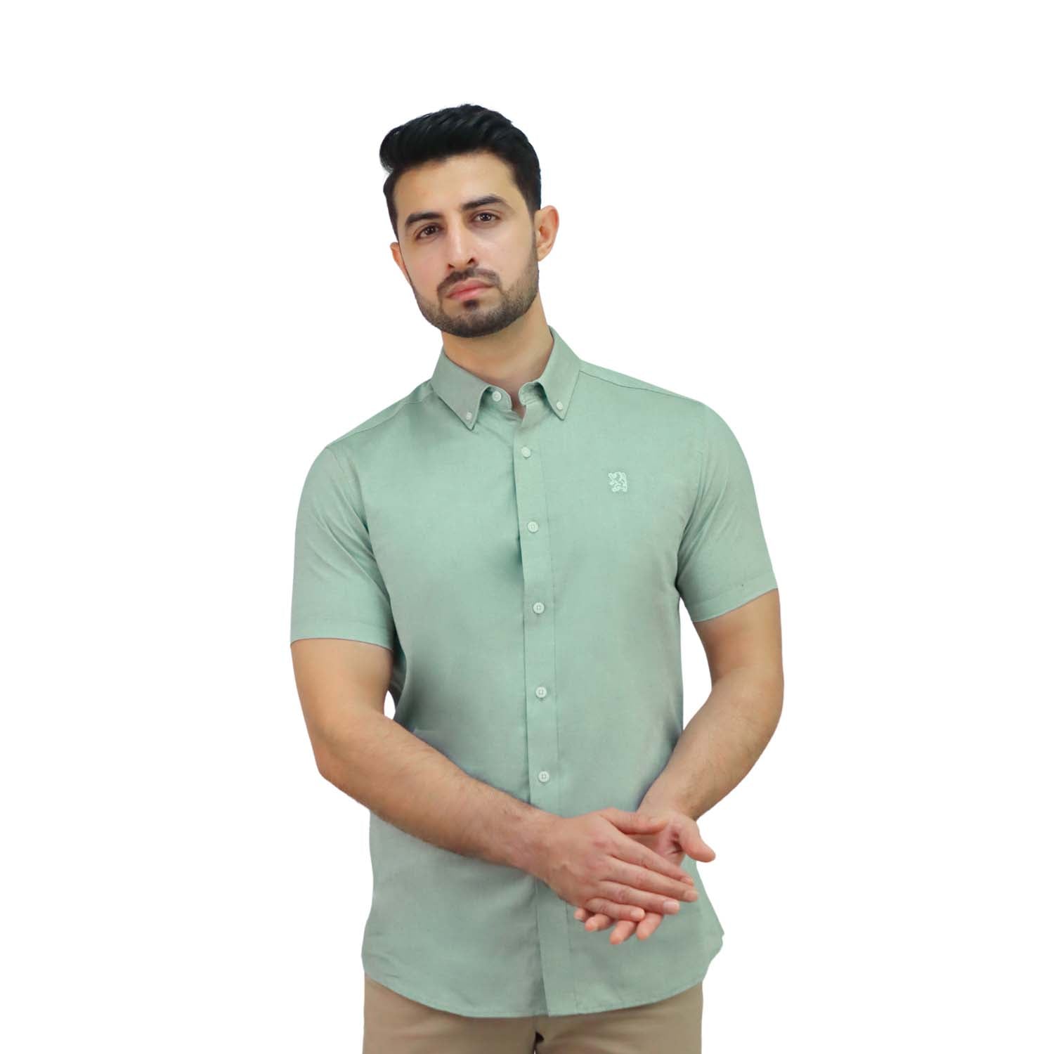 Giordano Men's Cotton Shirt-Green