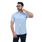 Giordano Men's Cotton Shirt-Blue