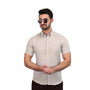 Giordano Men's Cotton Shirt-Brown