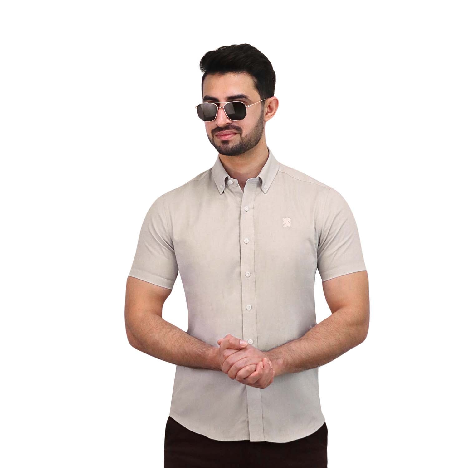 Giordano Men's Cotton Shirt-Brown