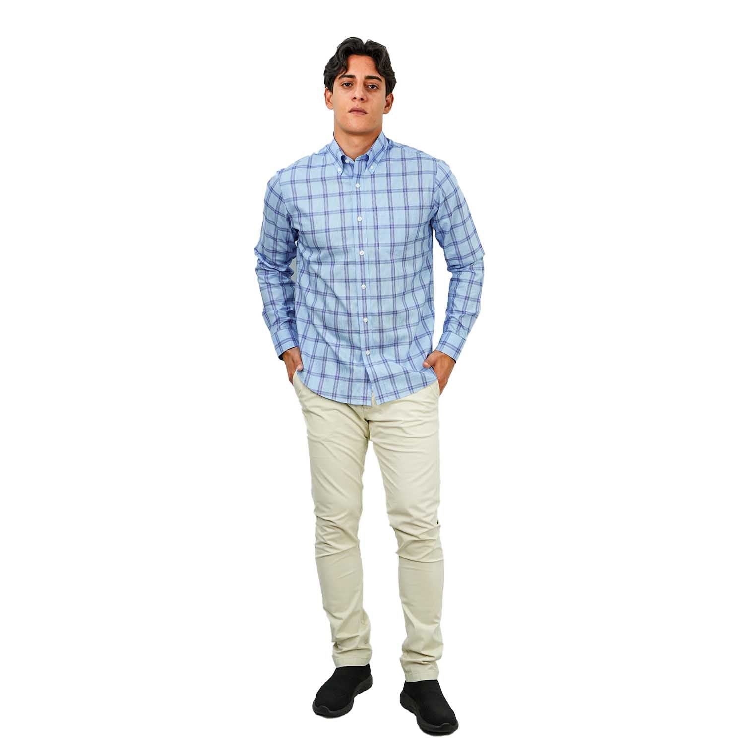 Men's Wrinkle-Free Long Sleeve Cotton Oxford Shirt