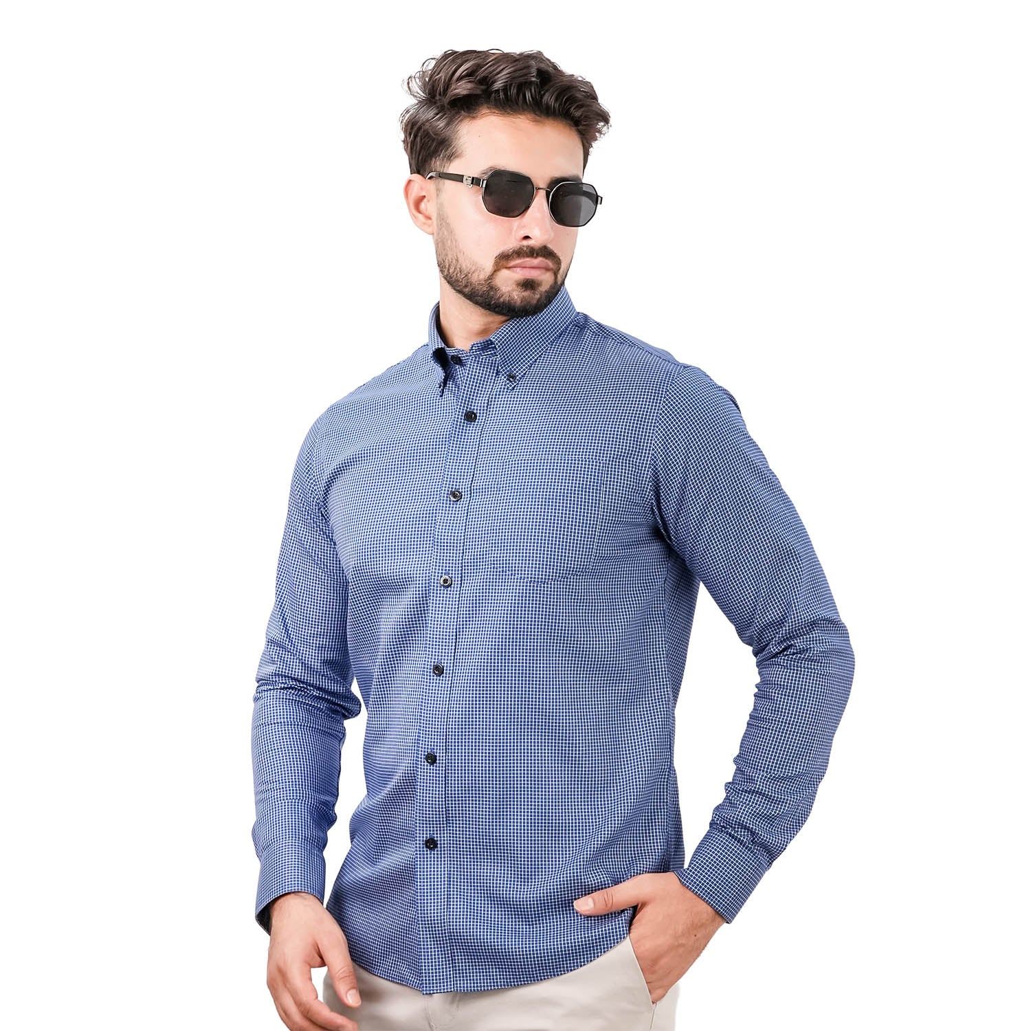 Men's Wrinkle-Free Long Sleeve Cotton Oxford Shirt