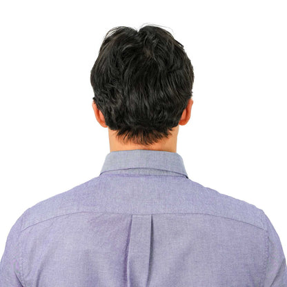Men's Cotton Oxford Shirt - Small Lion Embroidery, Slim Fit, Full Button