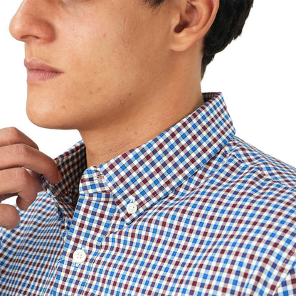 Men's Cotton Oxford Shirt - Small Lion Embroidery, Slim Fit, Full Button