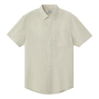 Giordano Men's Linen Cotton Poplin Short Sleeve Shirt-Brown