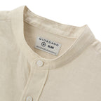 Men's Linen Poplin Blend Stand Collar Shirt